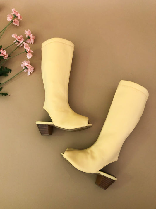 Yuyu Yellow Knee High Zip Up Boot