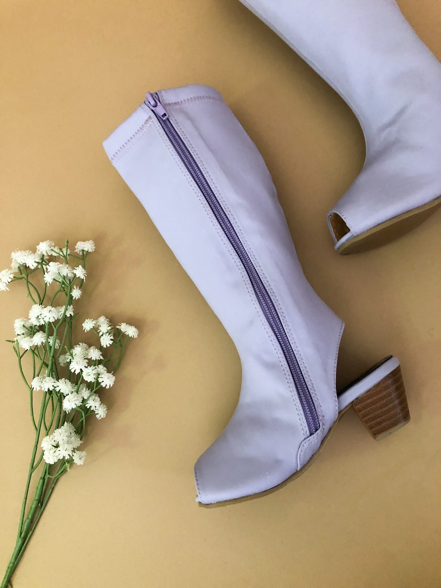 Yuyu Purple Knee High Zip Up Boot