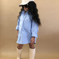 Ana Long Sleeve Blue Top/ Dress