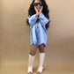 Ana Long Sleeve Blue Top/ Dress