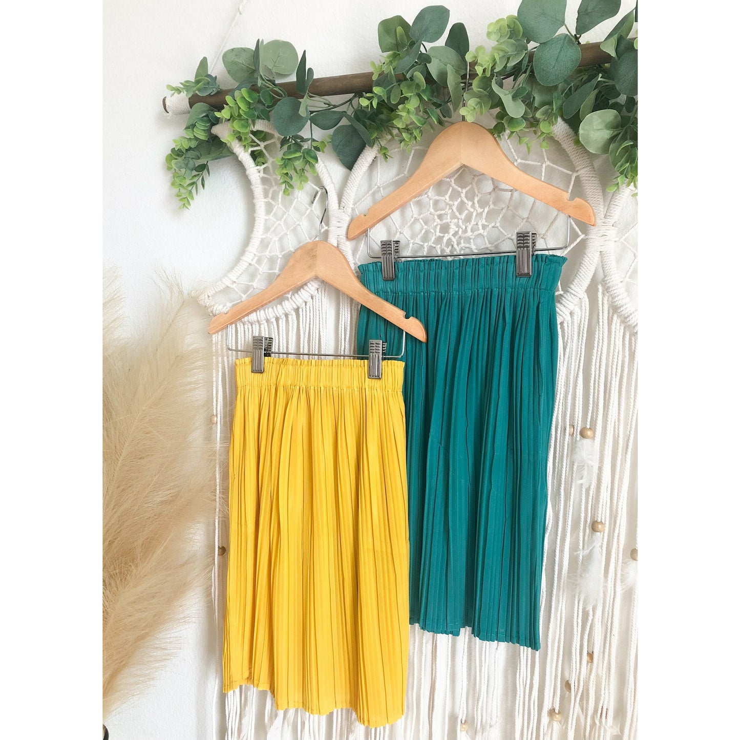 Pleated Skirt (Available in Green & Yellow)