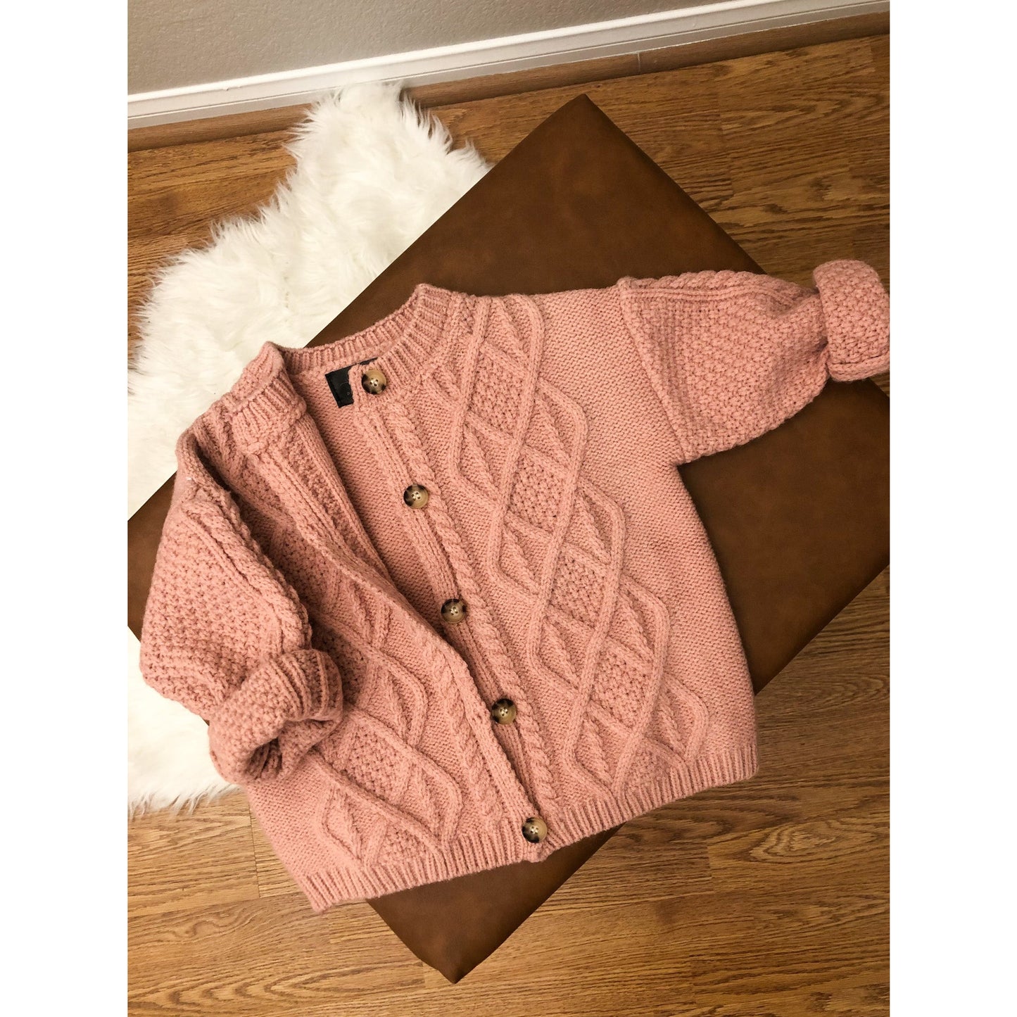 Baby Pink Sweater Cardigan