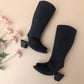 Yuyu Black Knee High Zip Up Boot