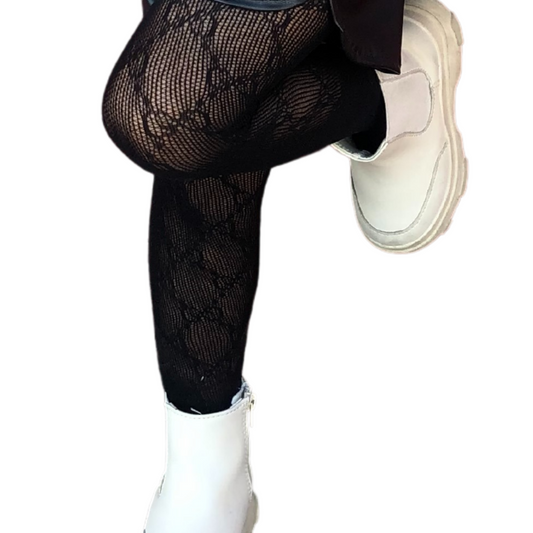 Mesh Gaga Tights (Black & White)